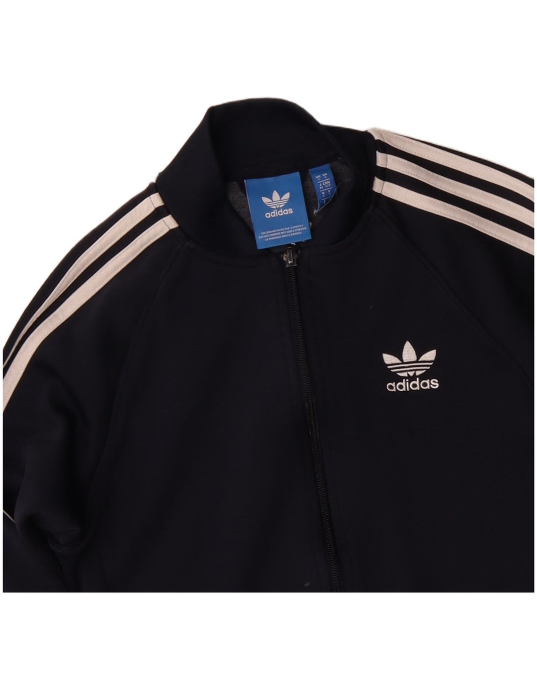 Adidas Mens Tracksuit Top Jacket Small Navy Blue Polyester