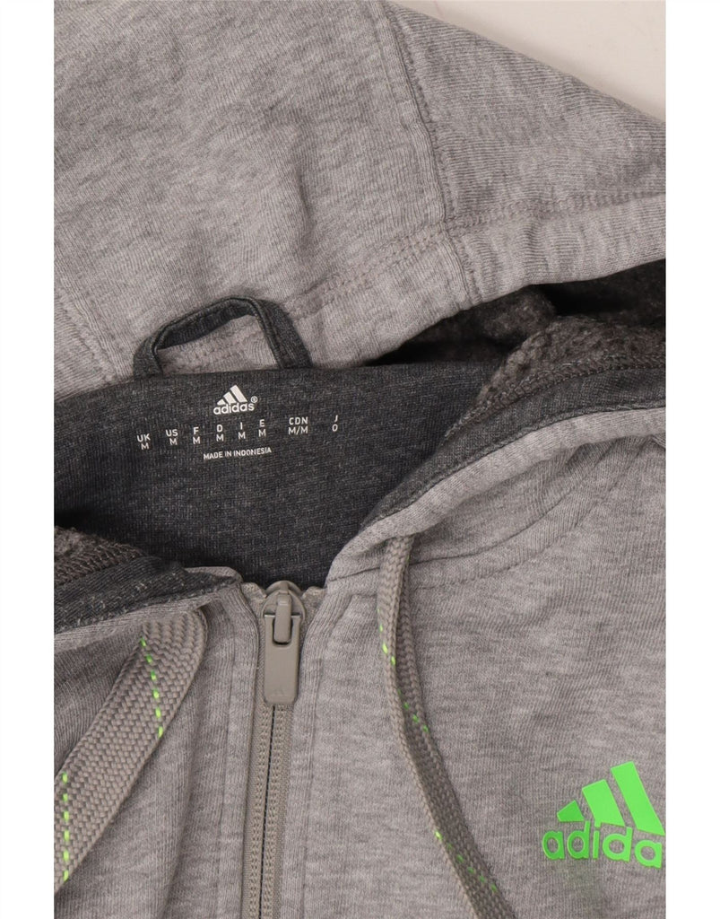 ADIDAS Mens Zip Hoodie Sweater Medium Grey Colourblock Cotton Vintage Adidas and Second-Hand Adidas from Messina Hembry 