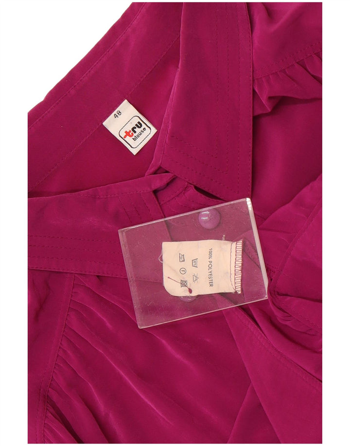 Tru Womens Shirt Blouse IT 48 XL Purple Polyester