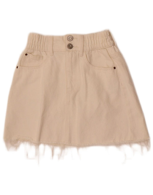 Zara Girls Denim Skirt 9-10 Years W22  Off White