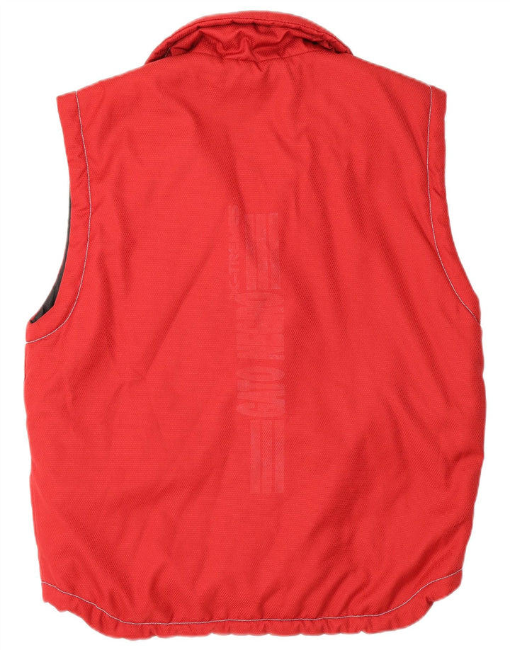 VINTAGE Mens Utility Gilet UK 36 Small Red Polyester