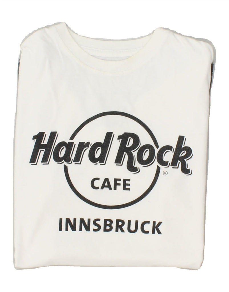 HARD ROCK CAFE Womens Innsbruck Graphic T-Shirt Top UK 12 Medium White | Vintage Hard Rock Cafe | Thrift | Second-Hand Hard Rock Cafe | Used Clothing | Messina Hembry 