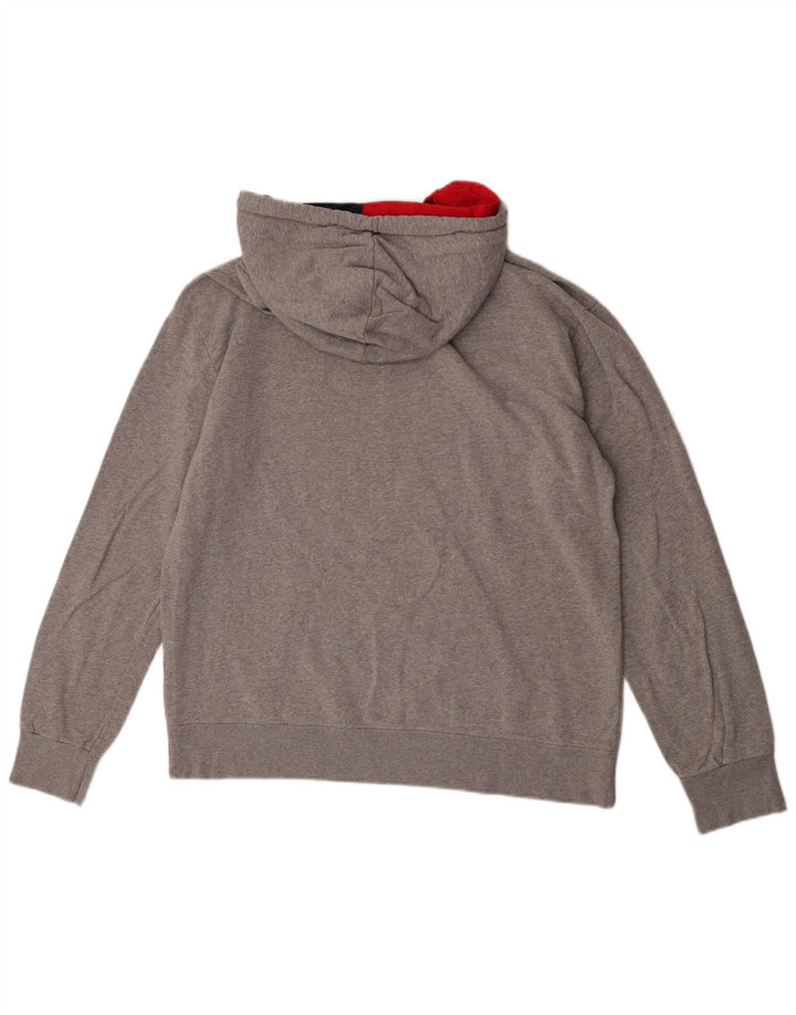 Converse Mens Graphic Hoodie Jumper Large Grey Cotton
