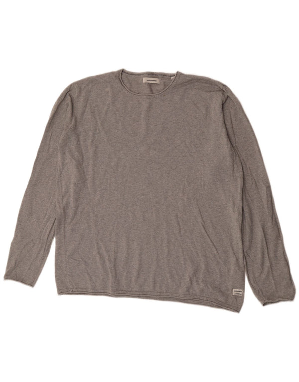 Jack & Jones Mens Crew Neck Jumper Sweater 2XL Grey