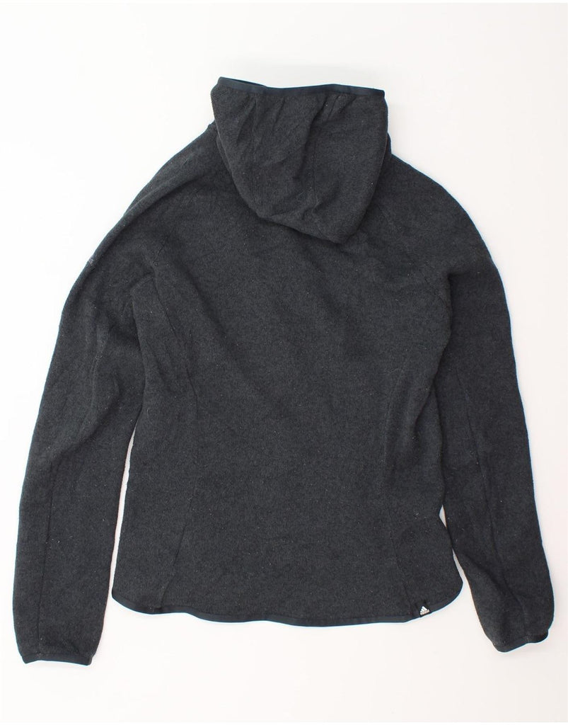ADIDAS Womens Zip Hoodie Sweater UK 14 Large Grey Polyester Vintage Adidas and Second-Hand Adidas from Messina Hembry 