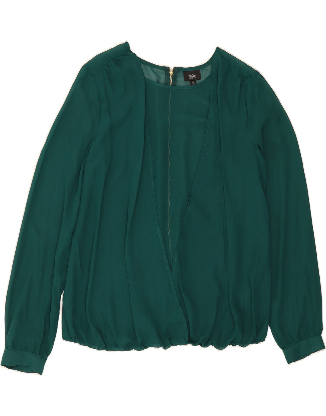 MOSSIMO Womens Long Sleeve Blouse Top UK 12 Medium Green Polyester Vintage Mossimo and Second-Hand Mossimo from Messina Hembry 