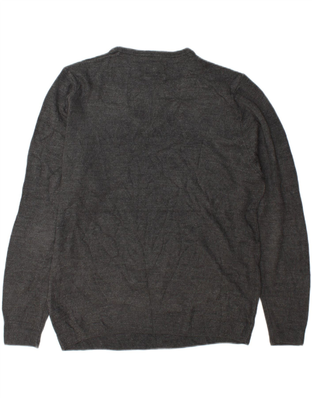 Marks & Spencer Mens V-Neck Jumper Sweater Large Grey Acrylic