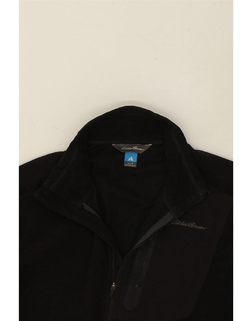 EDDIE BAUER Mens Zip Neck Fleece Jumper Small Black | Vintage Eddie Bauer | Thrift | Second-Hand Eddie Bauer | Used Clothing | Messina Hembry 