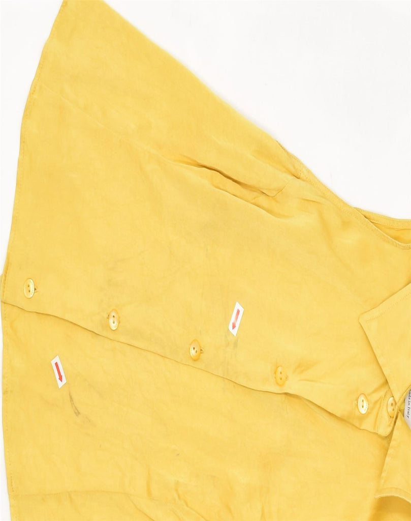 TRUSSARDI Womens Sleeveless Shirt Blouse UK 12 Medium Yellow Classic | Vintage | Thrift | Second-Hand | Used Clothing | Messina Hembry 