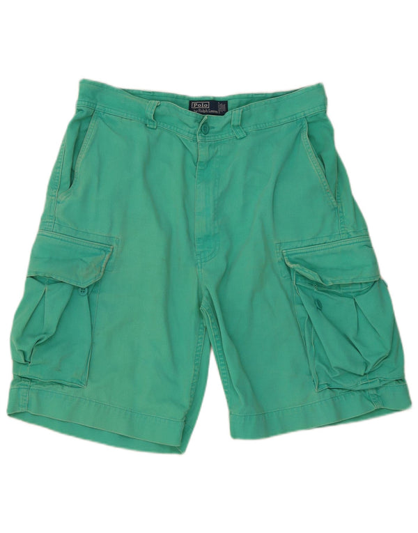 Polo Ralph Lauren Mens Cargo Shorts W34 Large Green Cotton