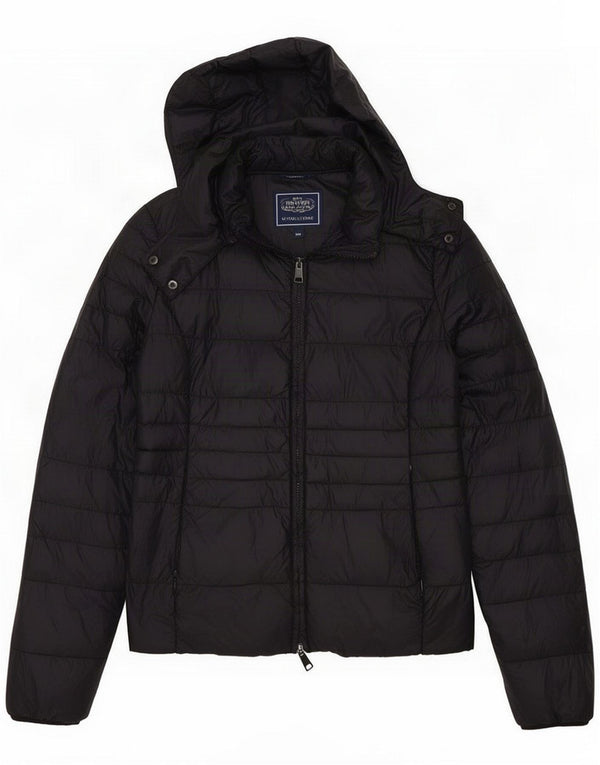 Liu Jo Womens Hooded Padded Jacket IT 46 Large Navy Blue Polyamide
