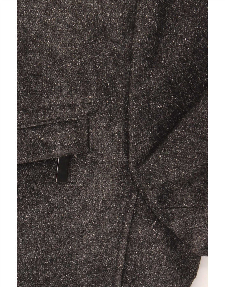 Ted Baker Mens Overcoat Size 2 Small Grey Flecked Wool