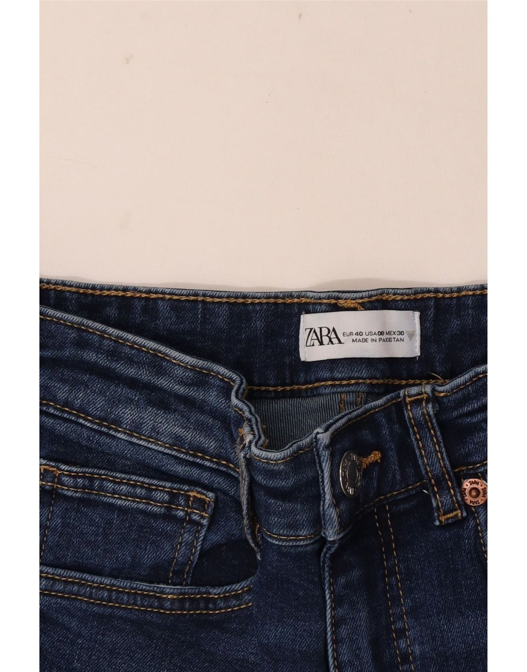 Zara Womens Crop Flared Jeans EU 40 Medium W30 L25 Navy Blue