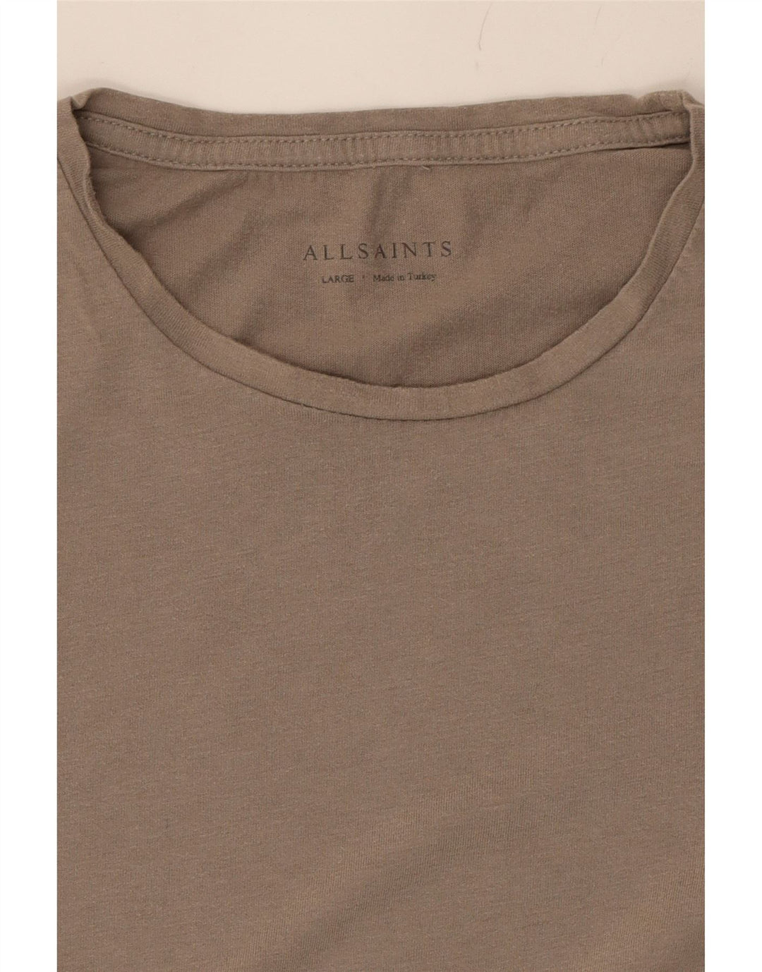 ALL SAINTS Mens T-Shirt Top Large Beige Cotton Vintage All Saints and Second-Hand All Saints from Messina Hembry 