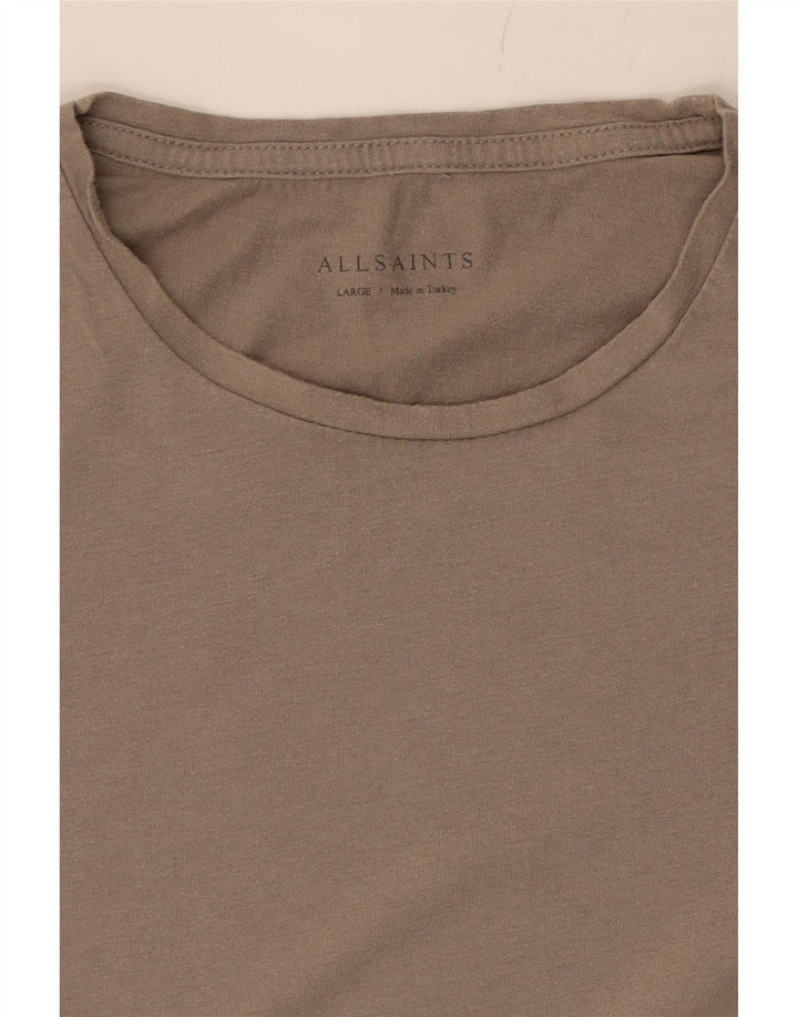 ALL SAINTS Mens T-Shirt Top Large Beige Cotton Vintage All Saints and Second-Hand All Saints from Messina Hembry 