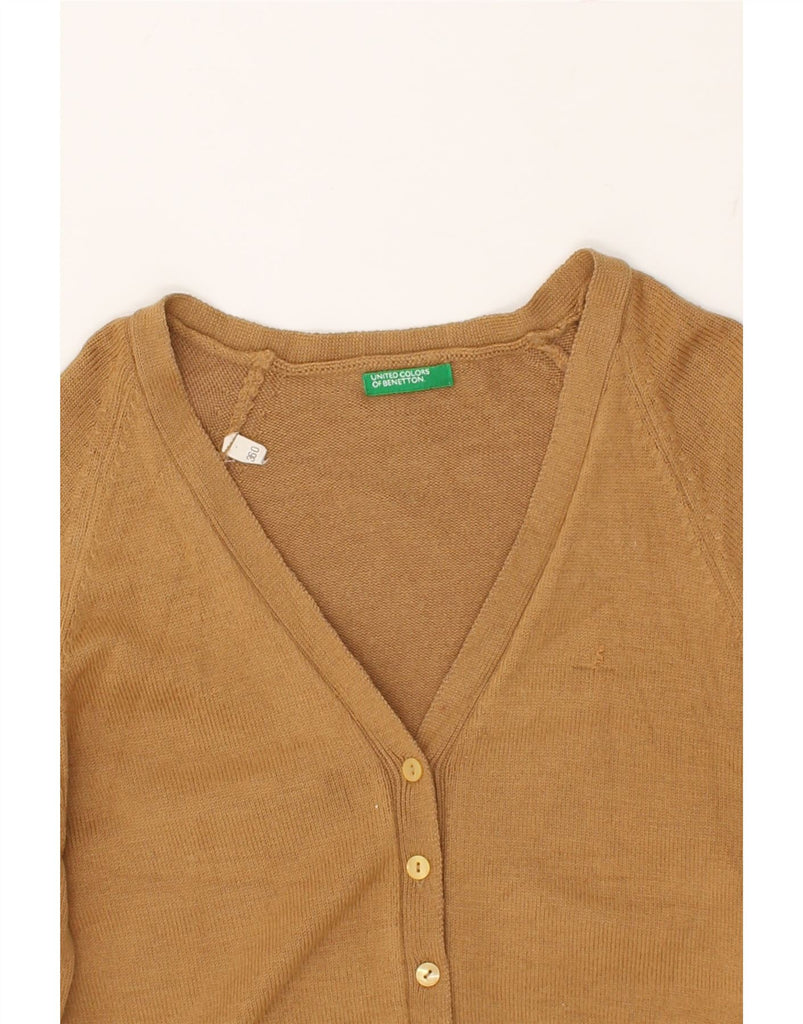 BENETTON Womens Cardigan Sweater UK 12 Medium Brown Wool | Vintage Benetton | Thrift | Second-Hand Benetton | Used Clothing | Messina Hembry 