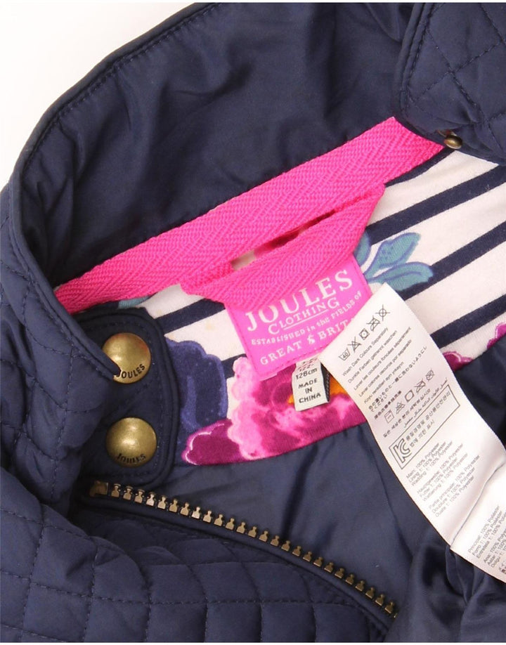 Joules Girls Quilted Gilet 7-8 Years Navy Blue Polyester