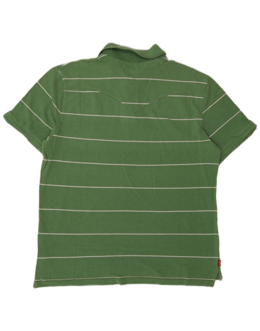 Levi's Mens Graphic Polo Shirt Large Green Striped Cotton