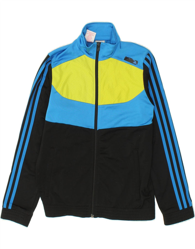 ADIDAS Boys Tracksuit Top Jacket 11-12 Years Black Colourblock Polyester | Vintage Adidas | Thrift | Second-Hand Adidas | Used Clothing | Messina Hembry 