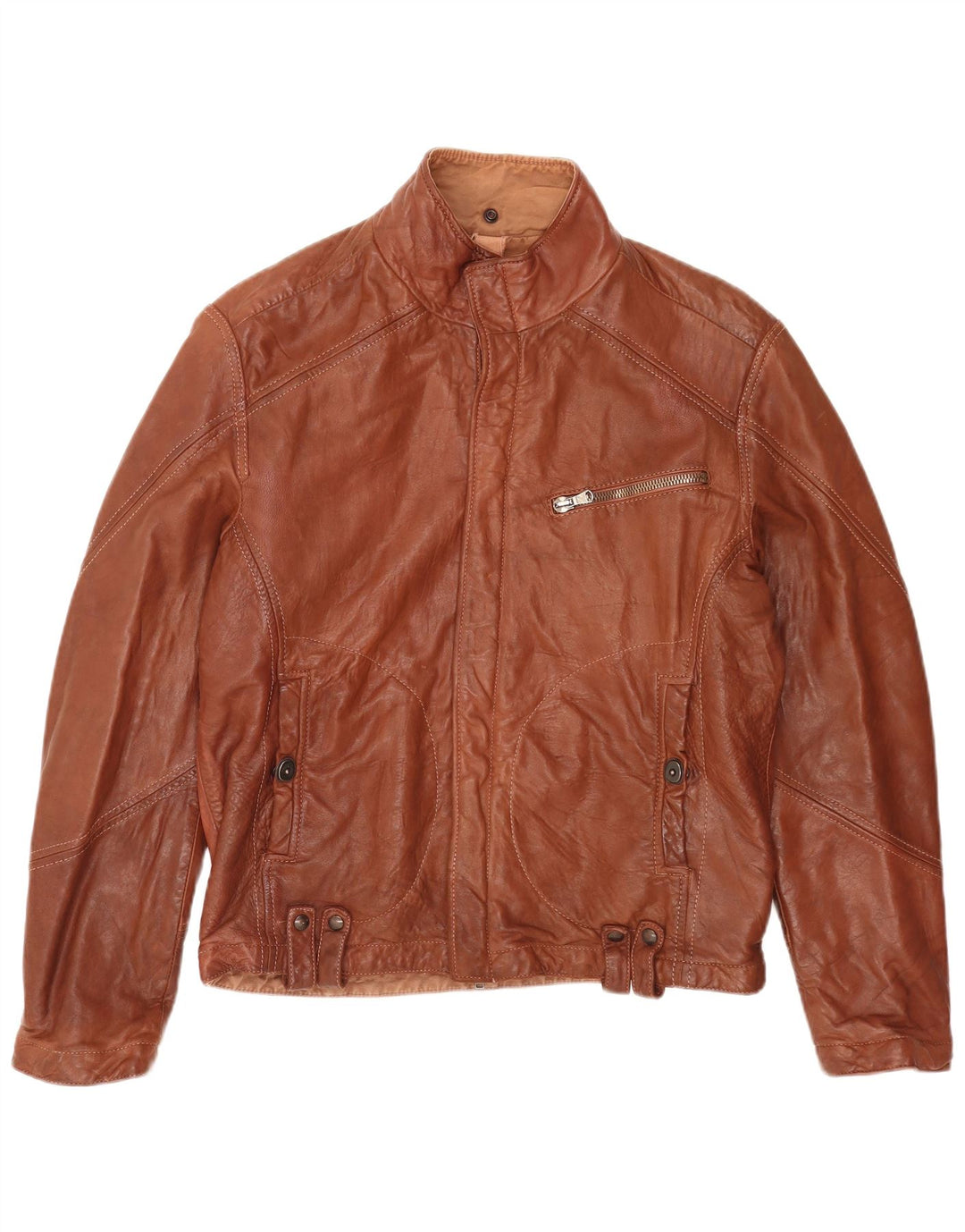 Vintage Mens Reversible Leather Jacket UK 40 Large Brown
