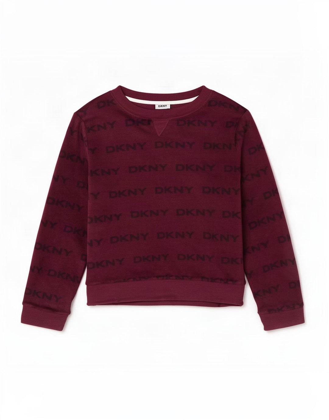 Dkny Womens Graphic Top Long Sleeve UK 18 XL Maroon Polyester