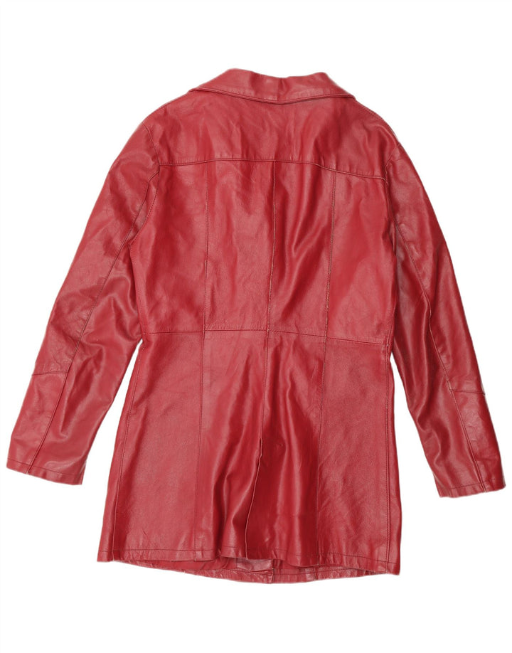 Vintage Womens Leather Coat UK 18 XL Red Leather
