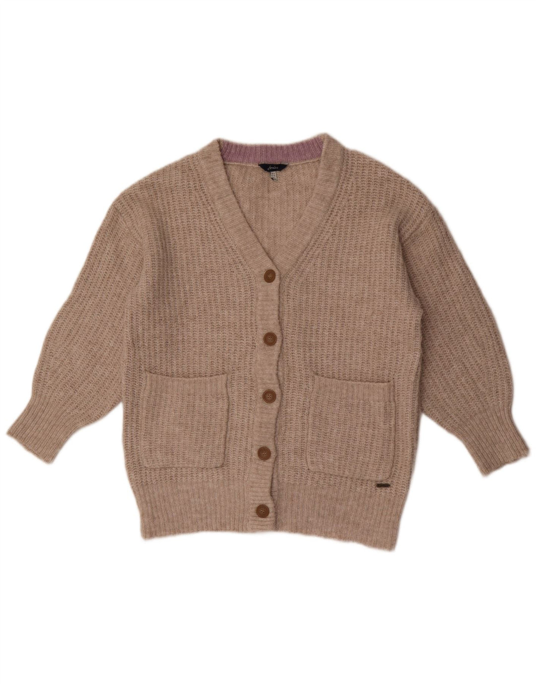 Joules Womens Oversized Cardigan Sweater UK 8 Small Beige Polyester