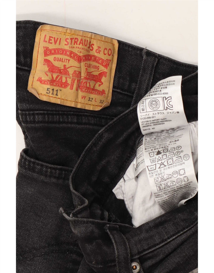 Levi's Mens 511 Slim Jeans W32 L32 Grey Cotton