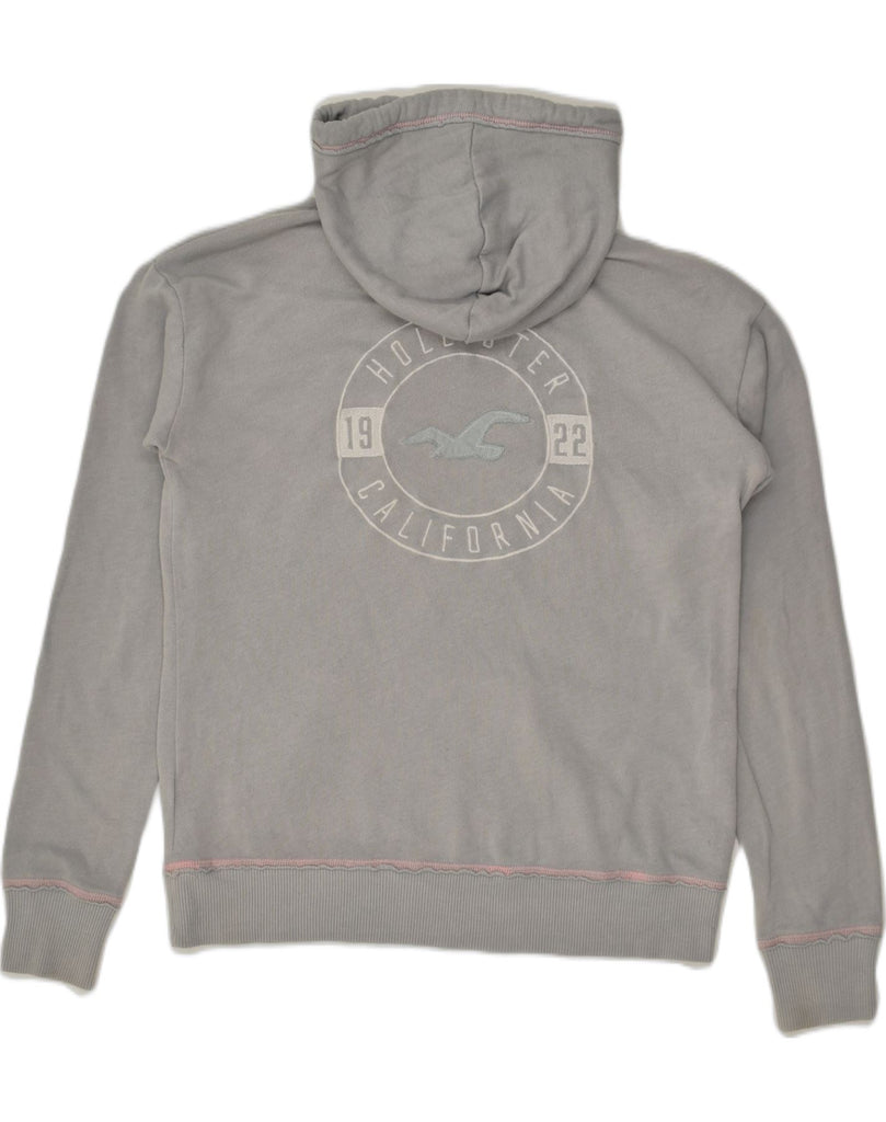 HOLLISTER Womens California Graphic Hoodie Jumper UK 10 Small Grey Cotton | Vintage Hollister | Thrift | Second-Hand Hollister | Used Clothing | Messina Hembry 