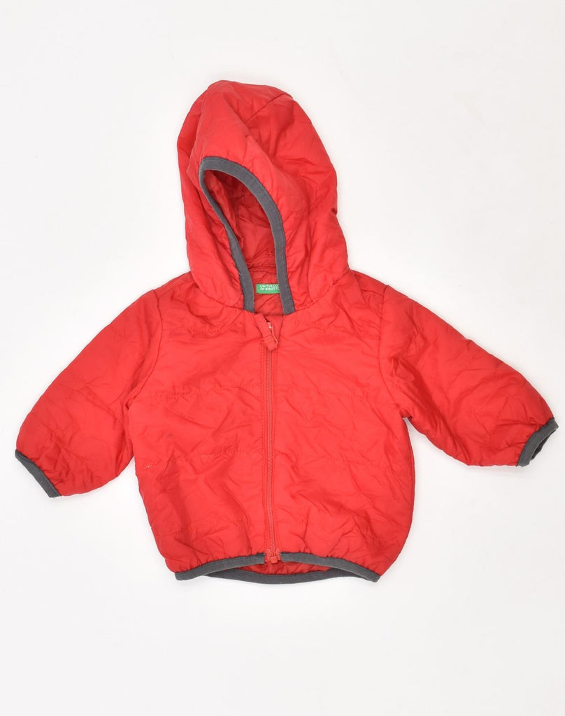 UNITED COLORS OF BENETTON Baby Boys Hooded Rain Jacket 12-18 Months Red | Vintage | Thrift | Second-Hand | Used Clothing | Messina Hembry 