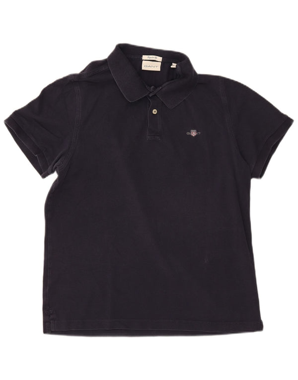 Gant Mens Regular Fit Polo Shirt Large Navy Blue Cotton
