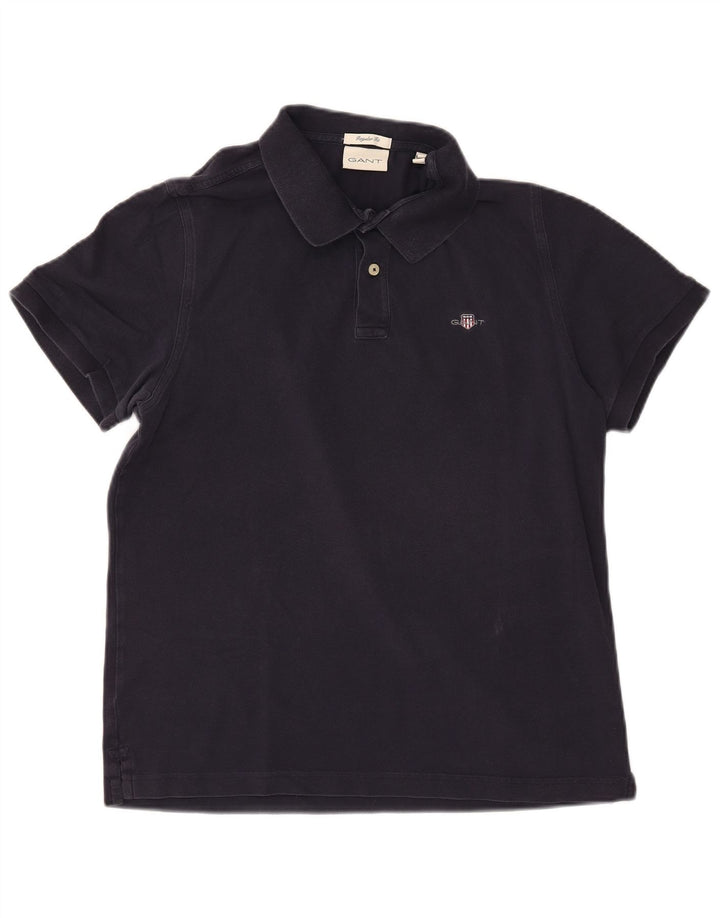 Gant Mens Regular Fit Polo Shirt Large Navy Blue Cotton