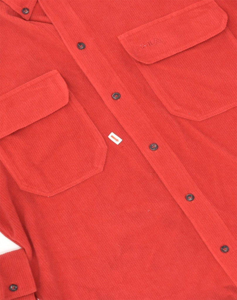 FILA Mens Shirt Medium Red Polyester | Vintage Fila | Thrift | Second-Hand Fila | Used Clothing | Messina Hembry 