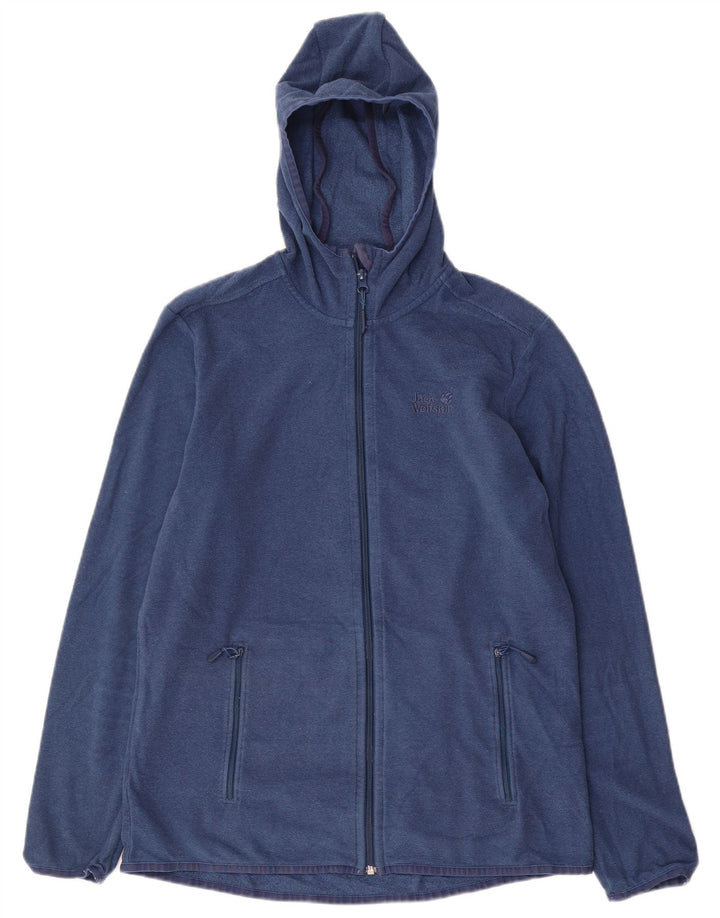 Jack Wolfskin Mens Hooded Tracksuit Top Jacket UK 40 Medium Navy Blue
