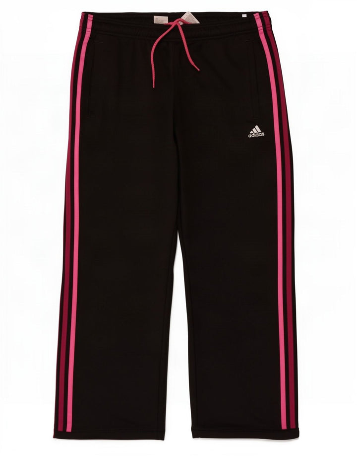 Adidas Womens Tracksuit Trousers UK 12 Medium Black Polyester