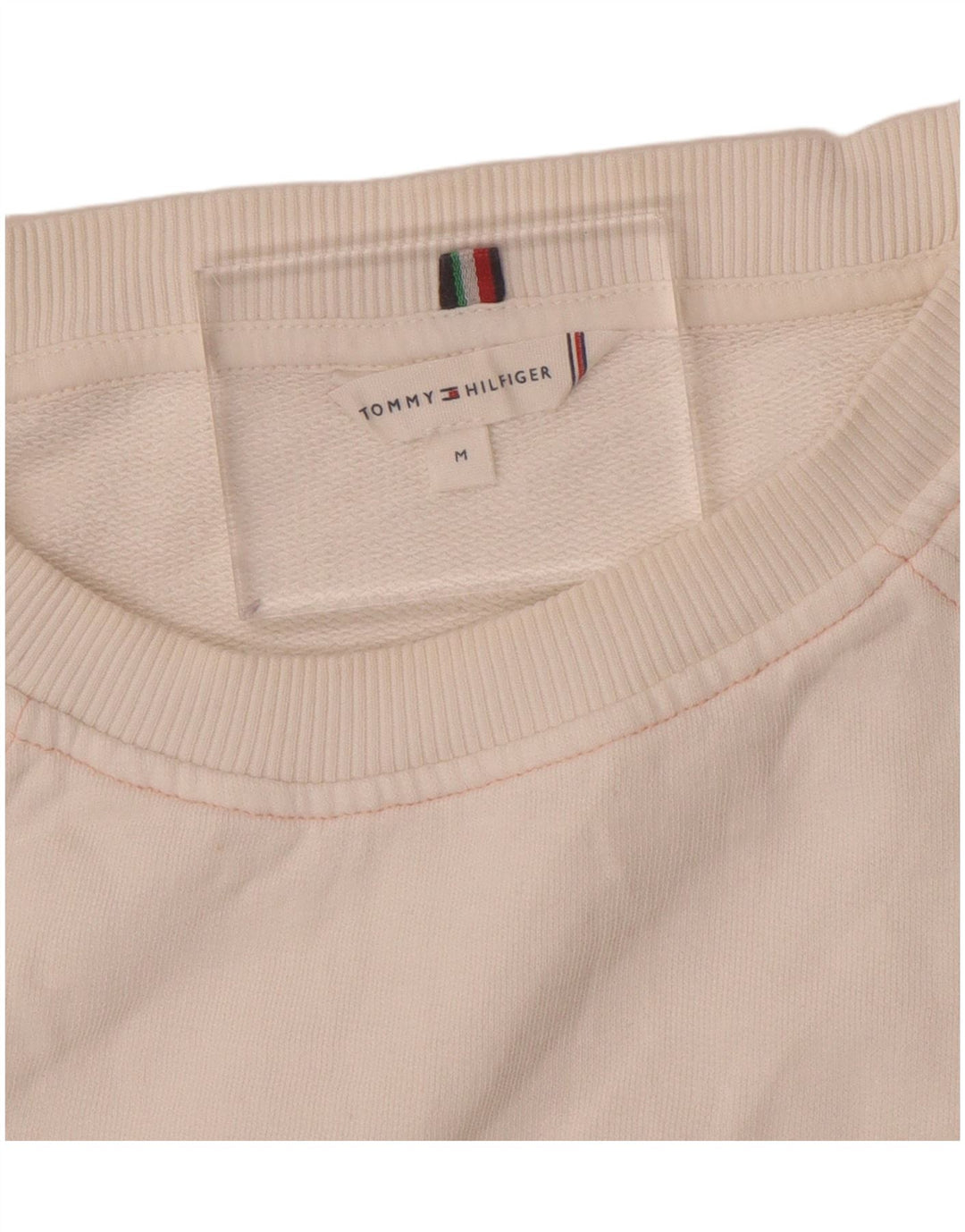 Tommy Hilfiger Womens 3/4 Sleeve Sweatshirt Jumper UK 14 Medium White
