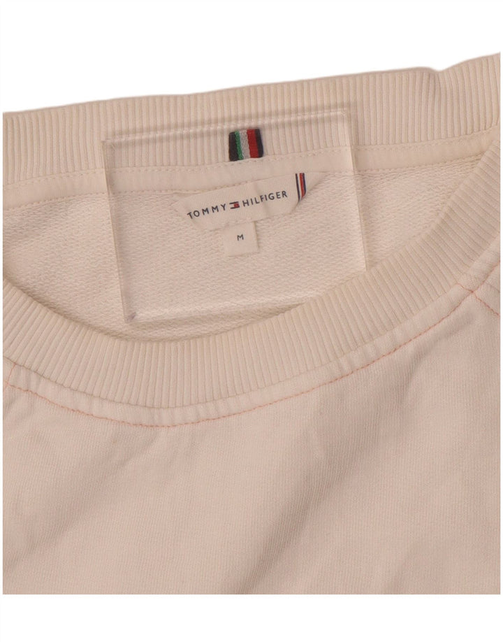 Tommy Hilfiger Womens 3/4 Sleeve Sweatshirt Jumper UK 14 Medium White