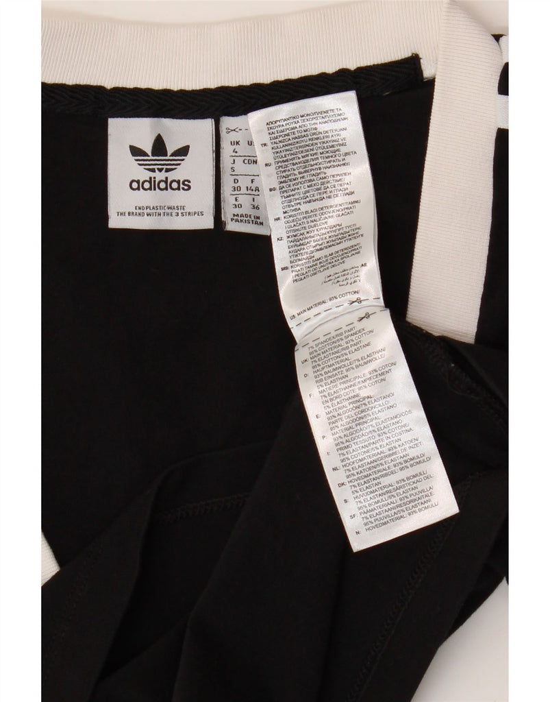 ADIDAS Womens Crop T-Shirt Top UK 4 XS Black Cotton Vintage Adidas and Second-Hand Adidas from Messina Hembry 
