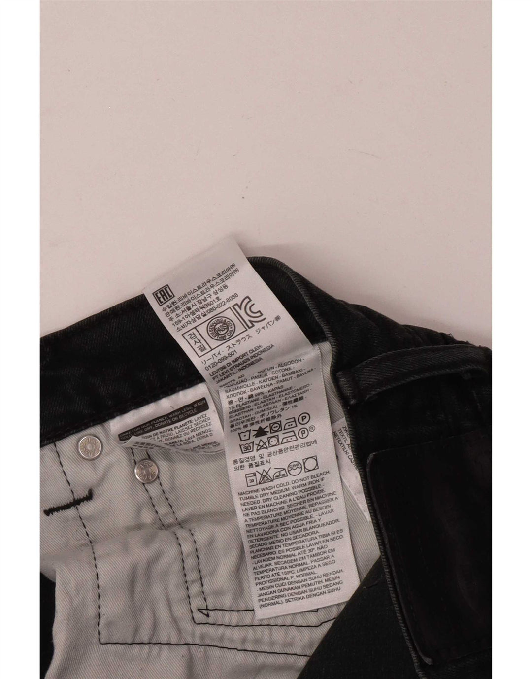 Levi's Mens Slim Jeans W36 L32 Black Cotton