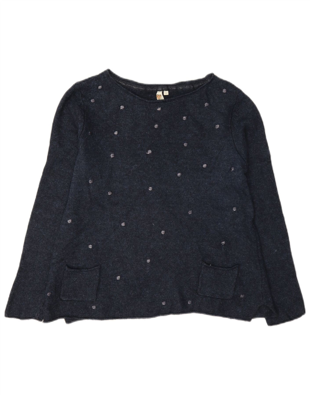 White Stuff Womens Boat Neck Jumper Sweater UK 12 Medium Navy Blue Viscose