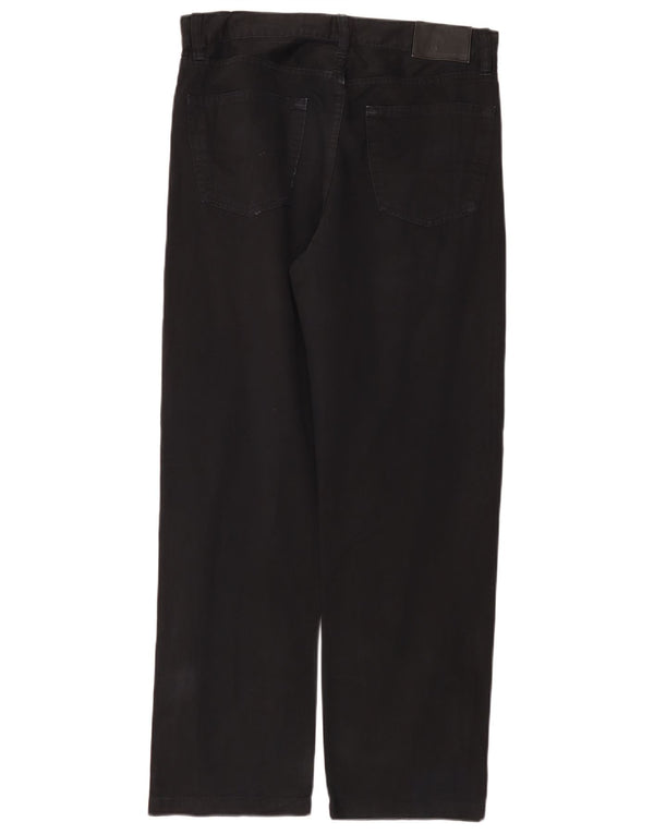 Hugo Boss Mens Straight Casual Trousers W33 L29 Black Cotton