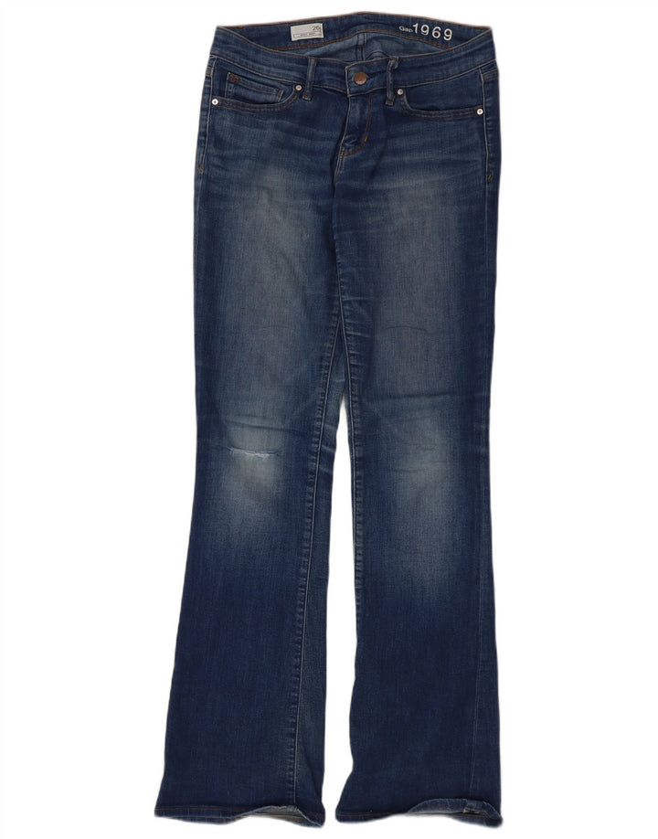 Gap Womens Sexy Distressed Bootcut Jeans W26 L31 Blue Cotton