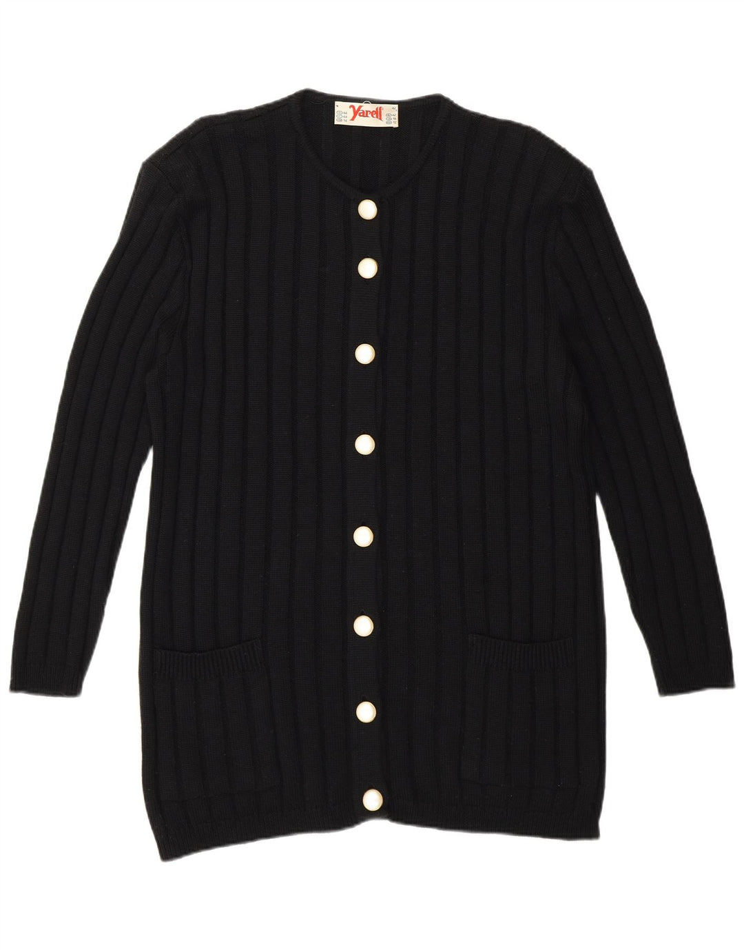 Yarell Womens Longline Cardigan Sweater UK 16 Large Black Polyacrylic