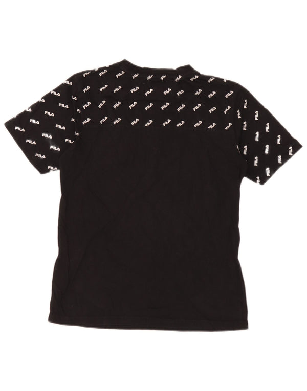 Fila Boys Graphic T-Shirt Top 12-13 Years Black Cotton