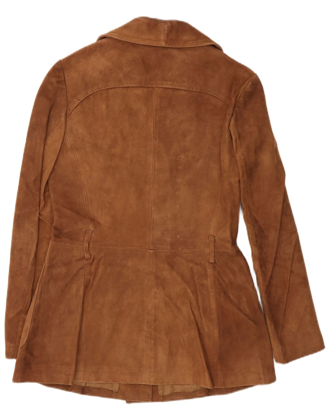 Vintage Womens 3 Button Suede Blazer Jacket IT 46 Large Brown Leather
