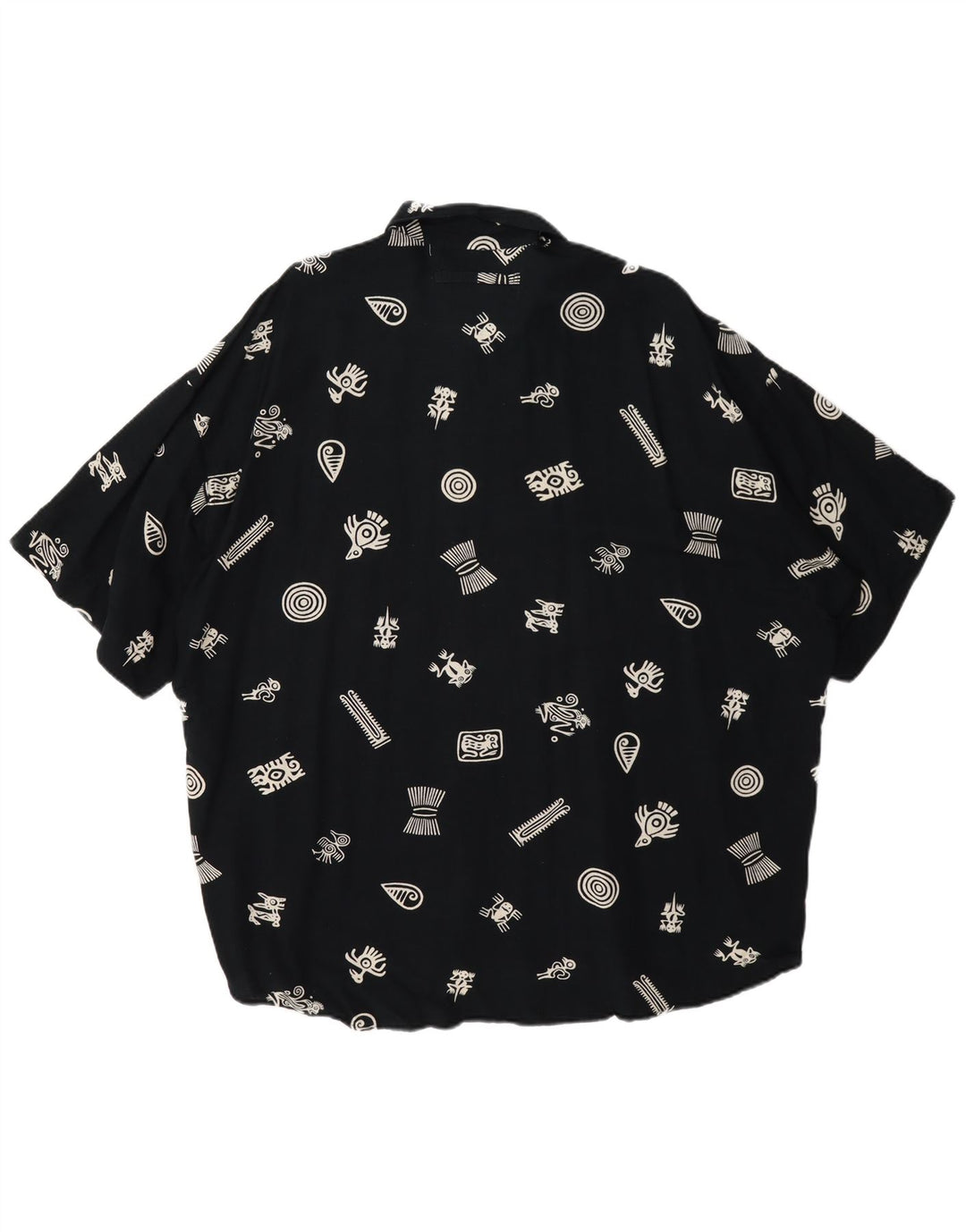 Haupt Mens Abstract Pattern Short Sleeve Shirt UK 45/46 2XL Navy Blue