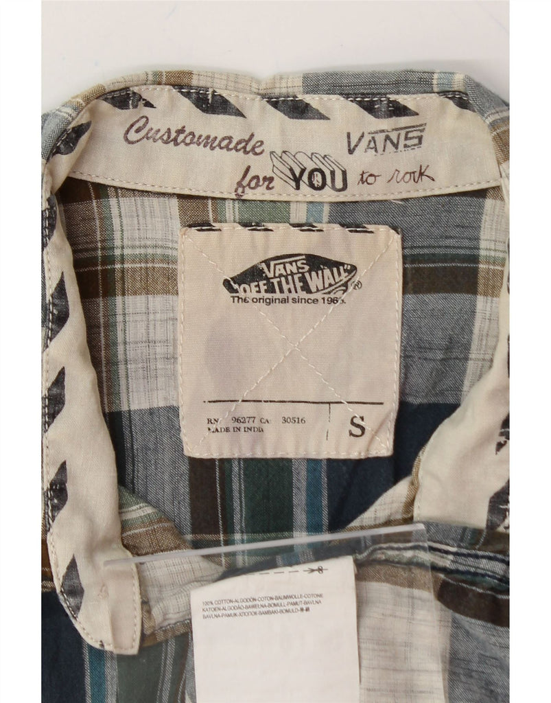 VANS Mens Shirt Small Green Check Cotton Vintage Vans and Second-Hand Vans from Messina Hembry 