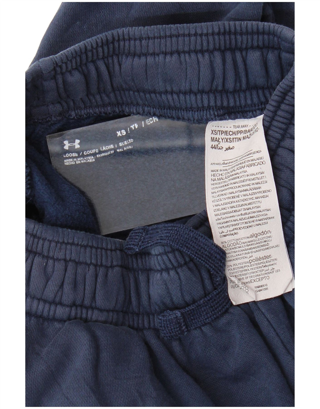 UNDER ARMOUR Mens Tracksuit Trousers Joggers XS Navy Blue Cotton
