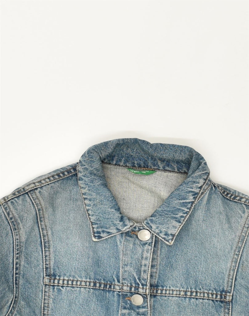 BENETTON Womens Denim Jacket UK 8 Small Blue Cotton | Vintage Benetton | Thrift | Second-Hand Benetton | Used Clothing | Messina Hembry 