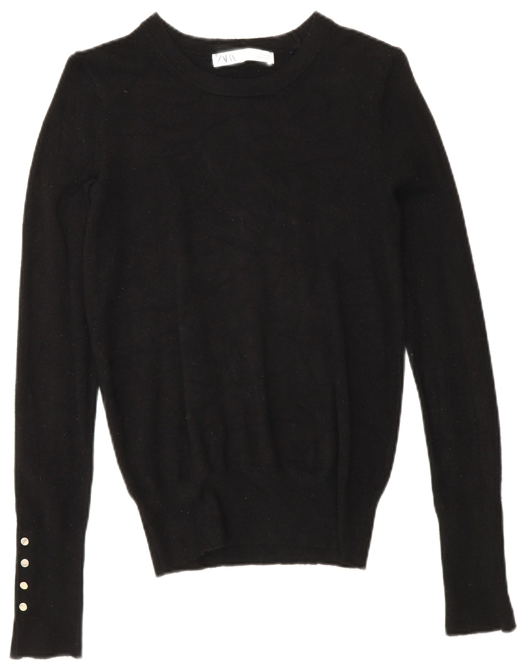 Zara Womens Boat Neck Jumper Sweater UK 10 Small Black